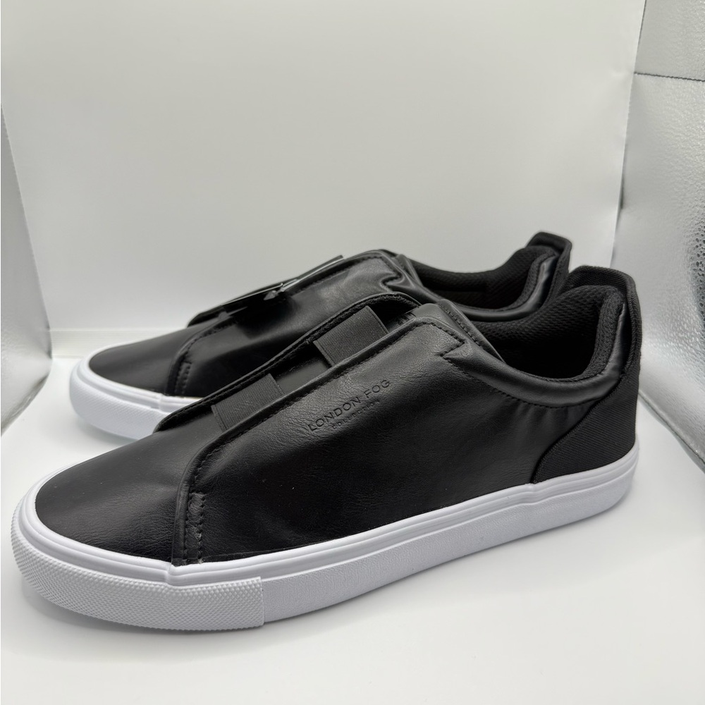 London Fog Men's Black Leather Sneakers